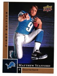 2009 Upper Deck 1st Edition Matthew Stafford Rookie Football Card Lions