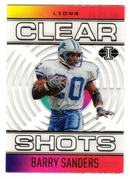 2021 Panini Illusions Barry Sanders Clear Shots Insert Football Card Lions