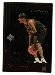 2000 Upper Deck Gold Reserve Allen Iverson Gold Strike Insert Basketball Card 76ers