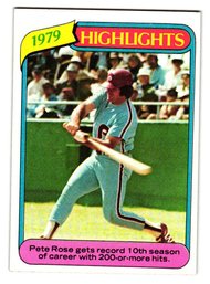 1980 Topps Pete Rose '79 Highlights Baseball Card Phillies