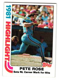 1982 Topps Pete Rose '81 Highlight Baseball Card Phillies