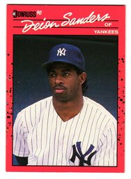 1990 Donruss Deion Sanders Rookie Baseball Card Yankees