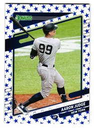 2021 Panini Donruss Aaron Judge Independance Day Parallel Baseball Card Yankees