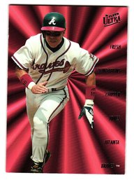 1996 Fleer Ultra Chipper Jones Fresh Foundations Insert Baseball Card Braves