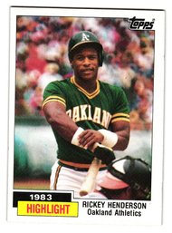 1984 Topps Rickey Henderson '83 Baseball Card Athletics