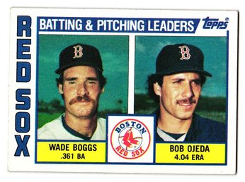 1984 Topps '83 Team Leaders Wade Boggs / Bob Ojeda Baseball Card Red Sox