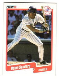 1990 Fleer Deion Sanders Rookie Baseball Card Yankees