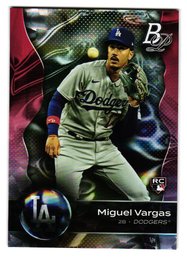 2023 Bowman Miguel Vargas Rookie Ice Foil Parallel Baseball Card Dodgers