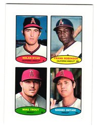 2023 Topps Heritage 1974 Baseball Stamps Angels Ryan / Robinson / Trout  Ohtani Insert Baseball Card
