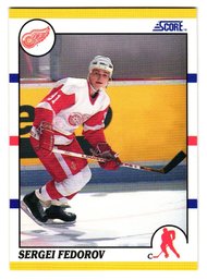 1990 Score Traded Sergei Fedorov Rookie Hockey Card Red Wings
