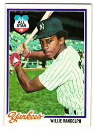 1978 Topps Willie Randolph All-Star Baseball Card Yankees
