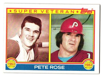 1983 Topps Pete Rose Super Veteran Baseball Card Reds / Phillies