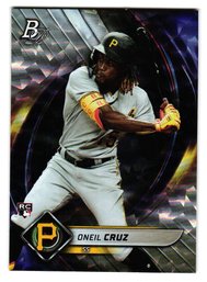 2022 Bowman Platinum Oneil Cruz Rookie Ice Foil Parallel Baseball Card Pirates