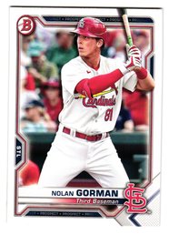 2021 Bowman Nolan Gorman Prospect Baseball Card Cardinals