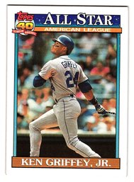 1991 Topps Ken Griffey Jr. All-Star Baseball Card Mariners