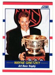 1990 Score Wayne Gretzky Art Ross Trophy Hockey Card Kings