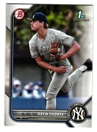 2022 Bowman Drew Thorpe 1st Bowman Prospect Baseball Card Yankees