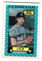 1974 Kellogg's 3-D Super Stars Sparky Lyle Baseball Card Yankees