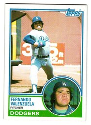 1983 Topps Fernando Valenzuela Baseball Card Dodgers