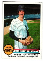 1979 Topps Ron Guidry '78 Record Breaker Baseball Card Yankees