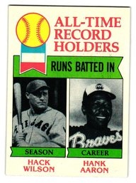 1979 Topps All-Time RBI Record Holders Hack Wilson / Hank Aaron