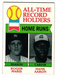 1979 Topps All-Time Home Run Record Holders Roger Maris / Hank Aaron