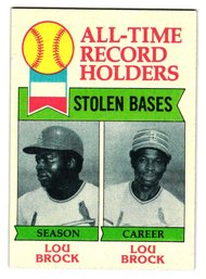 1979 Topps All-Time Stolen Base Record Holders Lou Brock