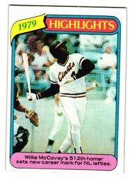 1980 Topps '79 Highlights Willie McCovey 512th Home Run Baseball Card Giants