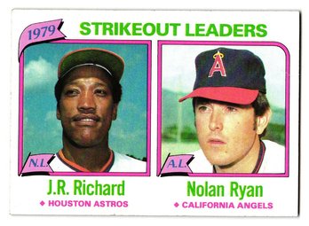 1980 Topps '79 Strikeout Leaders J.R. Richard / Nolan Ryan Baseball Card Astros / Angels