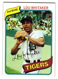 1980 Topps Lou Whitaker Baseball Card Tigers