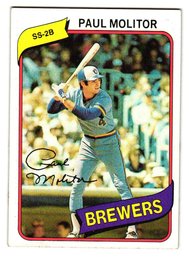 1980 Topps Paul Molitor Baseball Card Brewers