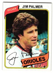 1980 Topps Jim Palmer Baseball Card Orioles