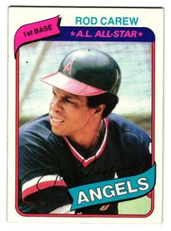 1980 Topps Rod Carew All-Star Baseball Card Angels