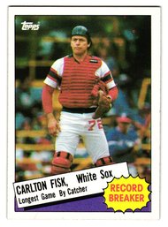 1985 Topps Record Breaker Carlton Fisk Baseball Card White Sox