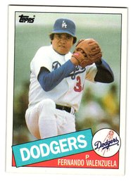 1985 Topps Fernando Valenzuela Baseball Card Dodgers