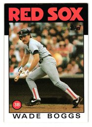 1986 Topps Wade Boggs Baseball Card Red Sox