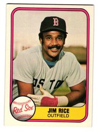 1981 Fleer Jim Rice Baseball Card Red Sox