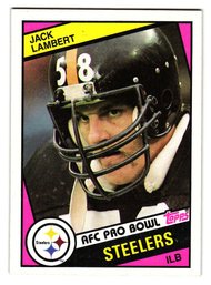 1984 Topps Jack Lambert Pro Bowl Football Card Steelers