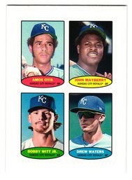 2023 Topps Heritage '74 Baseball Stamps Royals Bobby Witt Jr., Waters, Otis, Mayberry Insert Baseball Card