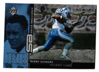 1998 Upper Deck Black Diamond #'D /2500 Barry Sanders Sheer Brilliance Insert Football Card Lions