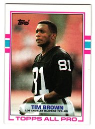 1989 Topps Tim Brown Rookie All-Pro Football Card Raiders