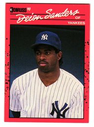 1990 Donruss Deion Sanders Rookie Baseball Card Yankees