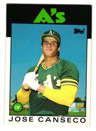 1986 Topps Traded Jose Canseco Rookie Baseball Card A's