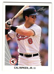 1990 Leaf Cal Ripken Jr. Baseball Card Baltimore Orioles