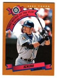 2002 Topps Ichiro 2001 Rookie Of The Year Baseball Card Mariners