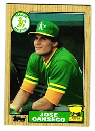 1987 Topps Jose Canseco All-Star Rookie Cup Baseball Card A's