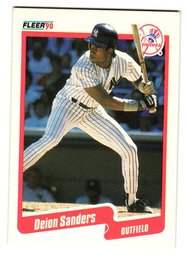 1990 Fleer Deion Sanders Rookie Baseball Card Yankees
