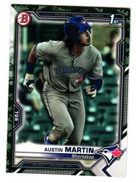 2021 Bowman Austin Martin Camo Parallel 1st Bowman Prospect Baseball Card Blue Jays