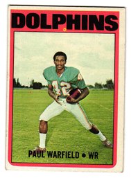 1972 Topps Paul Warfield Football Card Dolphins