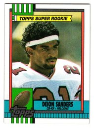 1990 Topps Deion Sanders Super Rookie Football Card Falcons